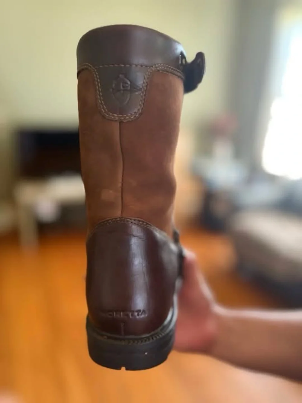 Women's Quilted Brown Leather Ankle Booties with Side Zip
